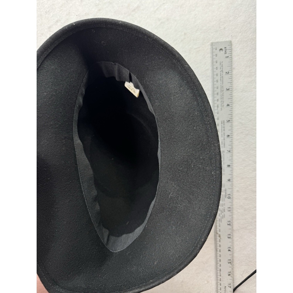 Made in Italy Cashmere Bucket Hat Women S Black 100% Wool 20s Flapper Elegant - Picture 2 of 8